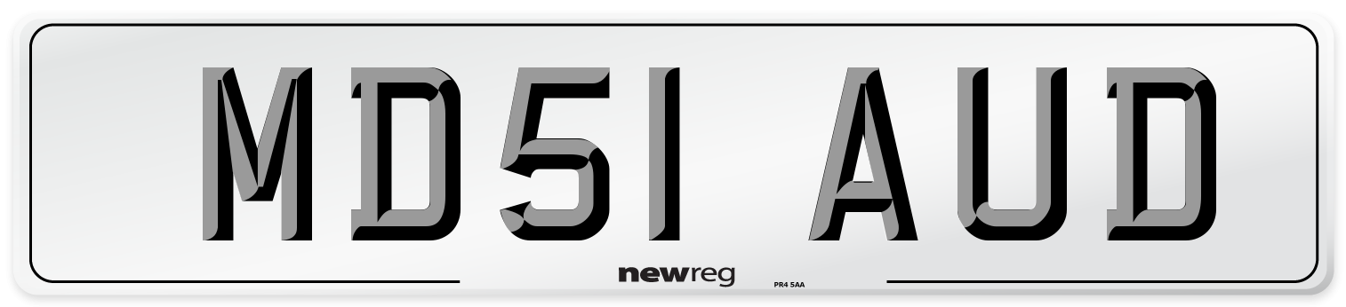 MD51 AUD Number Plate from New Reg